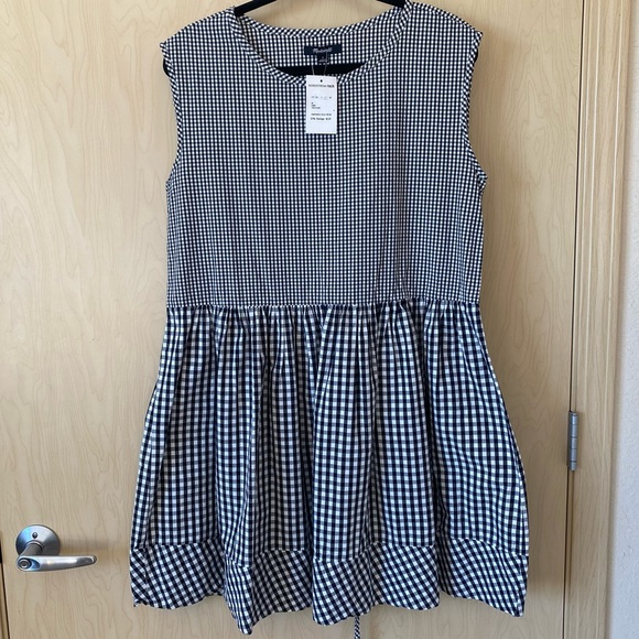 NWT Madewell Gingham Tie Waist Dress - Picture 2 of 7